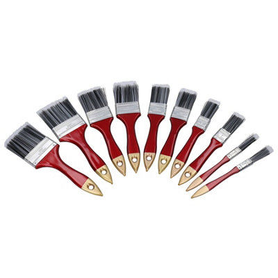 10pc Painting and Decorating Synthetic Paint Brush Brushes Set