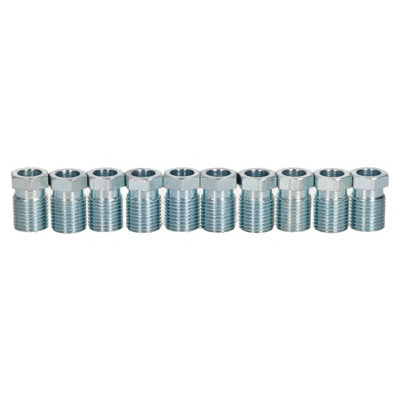 10pc Steel Male Brake Pipe Union Fittings 1/2" x 20 UNF for 5/16" Pipe Threaded to End