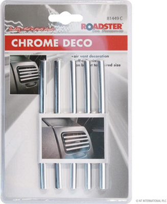 10Pc Strips Car Chrome Air Vent Decoration Self Adhesive Moulding Van