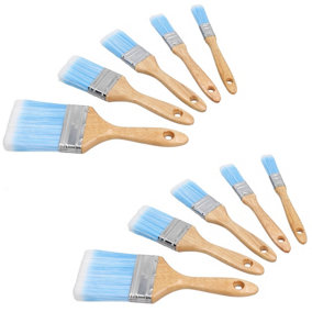 10pc Synthetic Paint Painting Brush Set Decorating Brushes