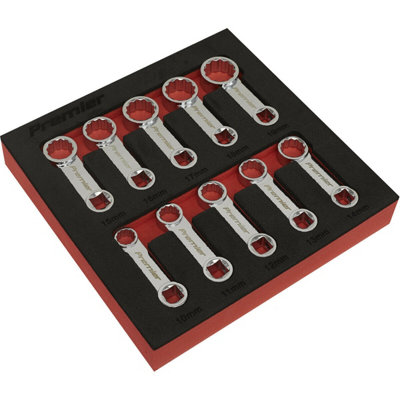 10pc Torque Wrench Spanner Adapter Set - 3/8" Square Drive - 12 Pt Metric Socket