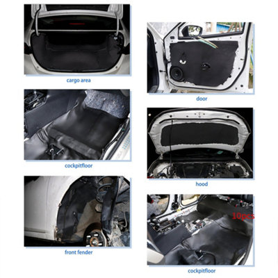 10Pcs 15mm Car Sound Deadening Closed Cell Foam Heat Insulation Sound Material Heat Barrier