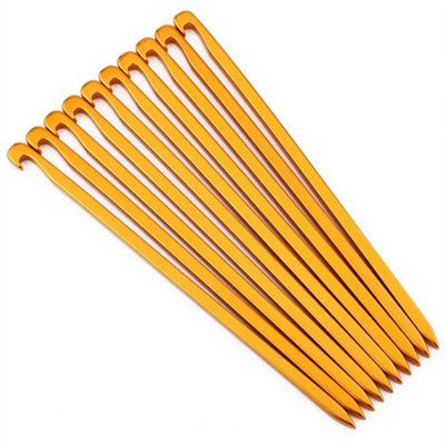 Lot De 10 Piquets De Tente En Alu – Solides, Légers Et Antidérapants, Pour Tente, Auvent Ou Bâche (16 Cm)