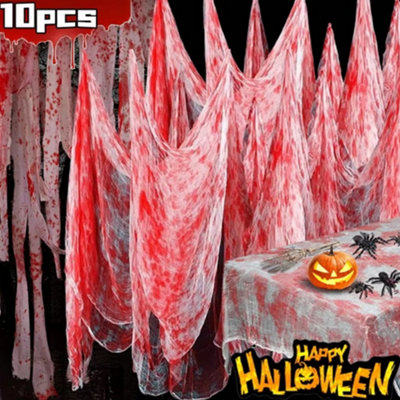 10Pcs 183x76cm Horror Halloween Cloth Decoration Creepy Gauze Fabric ...