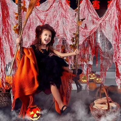 10Pcs 183x76cm Horror Halloween Cloth Decoration Creepy Gauze Fabric ...