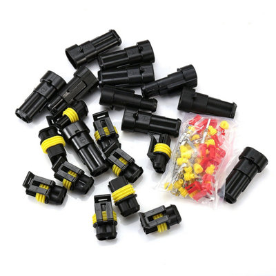 10pcs 2 Pin Way Super Seal Waterproof Electrical Wire Connector Plug ...