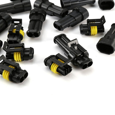 10pcs 2 Pin Way Super Seal Waterproof Electrical Wire Connector Plug ...