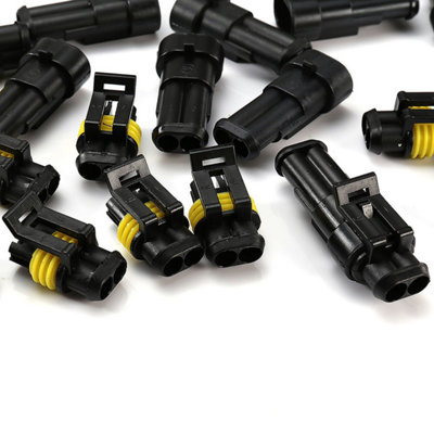 10pcs 2 Pin Way Super Seal Waterproof Electrical Wire Connector Plug ...