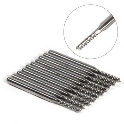 10-teiliges Schaftfräser Set Aus Hartmetall – 2 Mm, Ultrafeinkörnig – Zum Gravieren & Fräsen Von PCB, Kunststoff & Metall