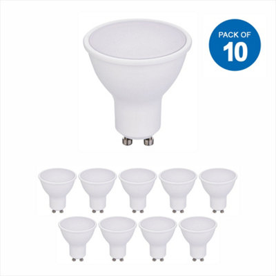 10pcs, 7W GU10 Plastic Body SMD LED, 560 Lm 4000K, Equivalent to 50W/60W Halogen Spotlight