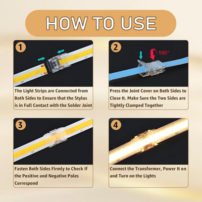 LED Strip Connector 15cm – COB IP20 Single Color 8mm&nbsp