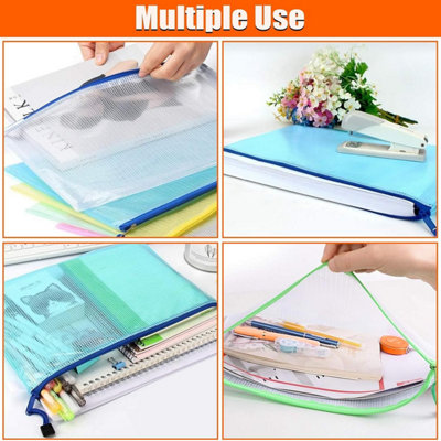 10Pcs A4 Plastic Wallets, Clear Document Folder, Waterproof & Tear ...