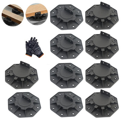 10pcs Adjustable Decking Pedestal Riser Bearing Support 18-30mm Tool UK