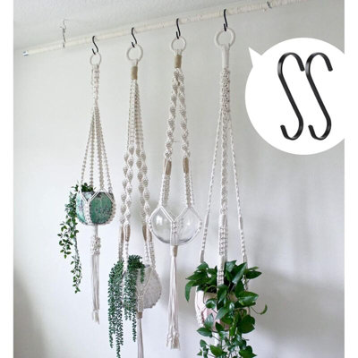 WHYHKJ 10pcs 10'' Black Antistatic Coating Steel Hanging Hooks Heavy