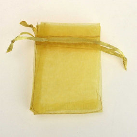 10pcs Gold Luxury Organza Gift Bags 15x12cm Jewellery Pouches XMAS Wedding Party Candy Favour