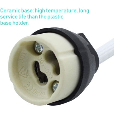 10pcs GU10 Ceramic Socket with Cable Connector 2A 250V Base Adapter ...