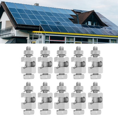 10PCS Hex Copper Grounding Cable Clamps for Lightning Protection in PV Modules
