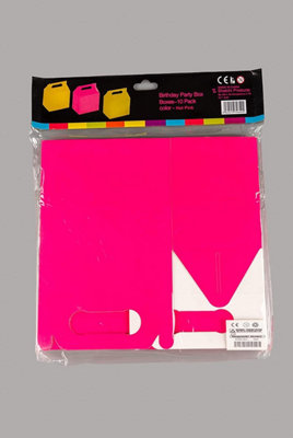 10Pcs Hot Pink Colour Cardboard Lunch Takeaway Birthday Wedding Carry Meal Food Cake Party Box Childrens Loot Bags - 5