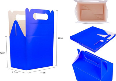 10Pcs Hot Pink Colour Cardboard Lunch Takeaway Birthday Wedding Carry Meal Food Cake Party Box Childrens Loot Bags - 6