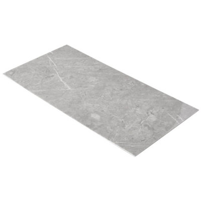 10PCS Marble Tile Stickers for Kitchen Bathroom Backsplash PVC Waterproof Oil Proof DIY Self Adhesive 60x30cm(Grey) - 5