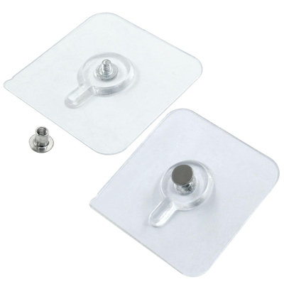 10Pcs Nailless Wall Hanger,5.5x5.5cm Adhesive Picture Hook Holds 11 Lb Per Hook,Sticks To Wood Ceramic,No Drill Or Nail Needed