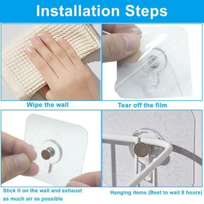 10Pcs Nailless Wall Hanger,5.5x5.5cm Adhesive Picture Hook Holds 11 Lb Per Hook,Sticks To Wood Ceramic,No Drill Or Nail Needed