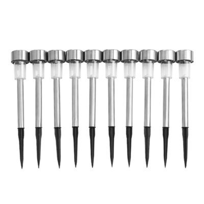 10Pcs Outdoor Stainless Steel Solar-Powered Pathway Lights Ground lights - 4