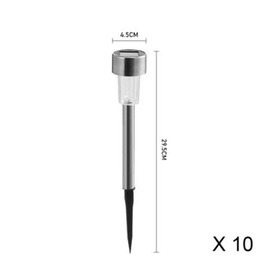 10Pcs Outdoor Stainless Steel Solar-Powered Pathway Lights Ground lights - 9