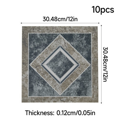 10Pcs Peel and Stick PVC Flooring Tiles Set