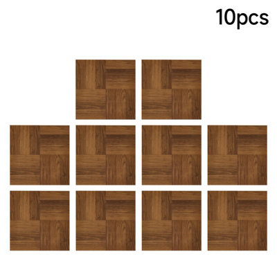 10Pcs Peel and Stick PVC Parquet Flooring Tiles Set