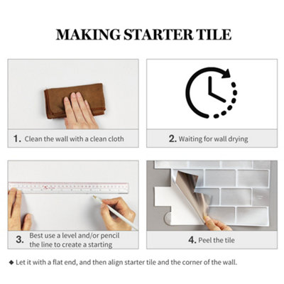 12 PCS Peel & Stick Tiles - Kitchen, Bathroom & Wall Art - Self Adhesive Tile Stickers (Blue Grey - View #3