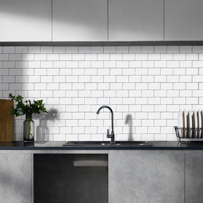 10Pcs Peel and Stick Waterproof Decorative Backsplash Self-Adhesive Wall Tiles for Kitchen and Bathroom (1.2mm T)