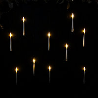 10pcs Premier 15cm Floating Silver Static Flicker Battery Candle with Remote Control in Warm White