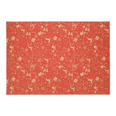 10pcs Reindeer Christmas Kraft Wrapping Paper Red 70cm L x 50cm W