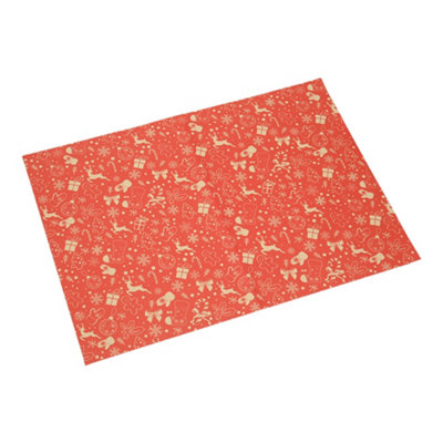 10pcs Reindeer Christmas Kraft Wrapping Paper Red 70cm L x 50cm W