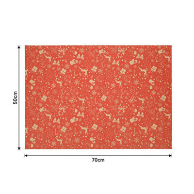 10pcs Reindeer Christmas Kraft Wrapping Paper Red 70cm L x 50cm W - 5