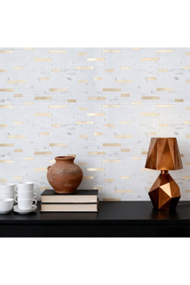 10Pcs Self Adhesive Marble Effect Brick Design Wall Tile Stickers 32 x 32cm