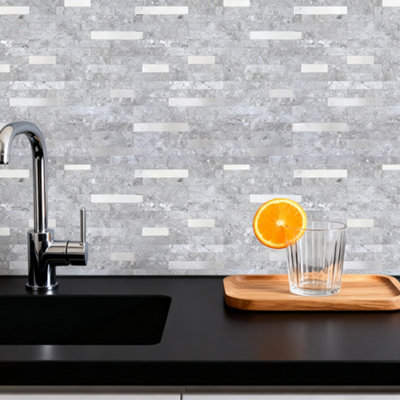 10Pcs Self Adhesive Marble Effect Brick Design Wall Tile Stickers 32 x 32cm