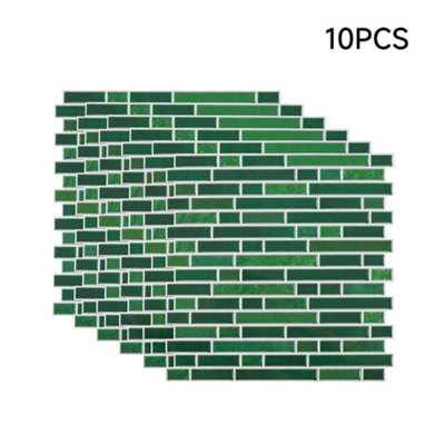 10Pcs Self-Adhesive Wall Tile Stickers with Marble Effect