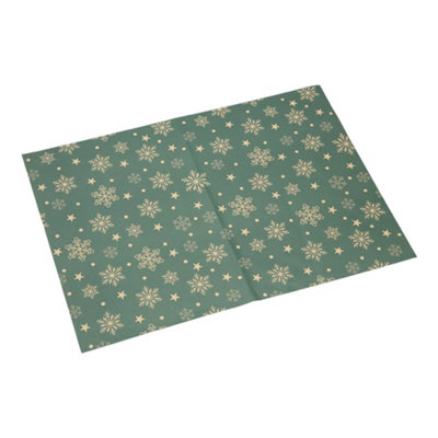10pcs Snowflake Christmas Kraft Wrapping Paper Green for Christmas Gift and Craft Wrapping 70cm L x 50cm W