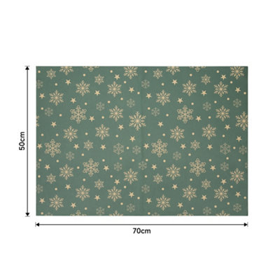 10pcs Snowflake Christmas Kraft Wrapping Paper Green for Christmas Gift and Craft Wrapping 70cm L x 50cm W - 5