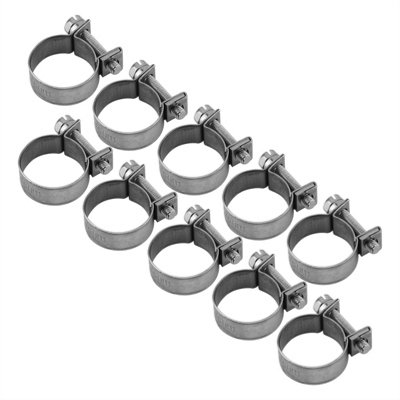 10 Colliers De Serrage Inox 6mm-8mm Pour Tuyau Carburant - Neuf En Blister