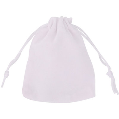 10pcs Velvet Gift Bags with Drawstrings, Small Candy Pouches Party Favor Bags, White - 7x9cm