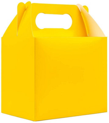 10Pcs yellow Colour Cardboard Lunch Takeaway Birthday Wedding Carry Meal Food Cake Party Box Childrens Loot Bags - 3