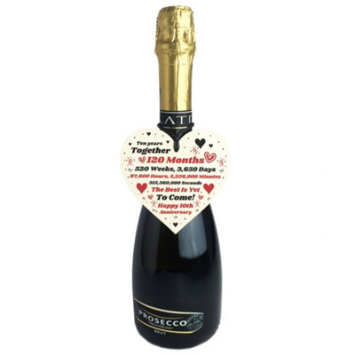 10th Anniversary Gift Husband Wife Wedding Ten Years Mr Mrs Gift Wood Heart - 3
