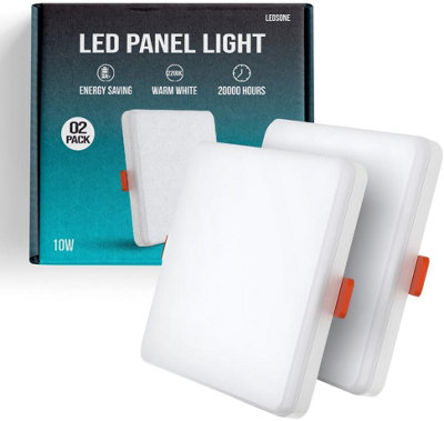 10W LED Square Panel Ceiling Light Cool White 6000K Dimmable Waterproof ...