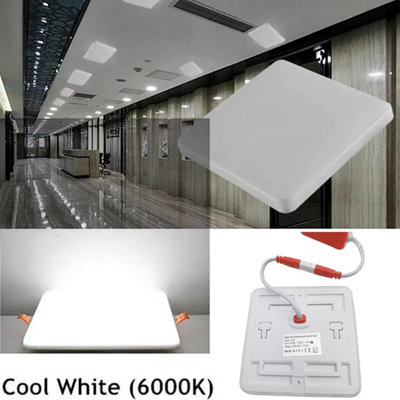 10W LED Square Panel Ceiling Light Cool White 6000K Dimmable Waterproof ...