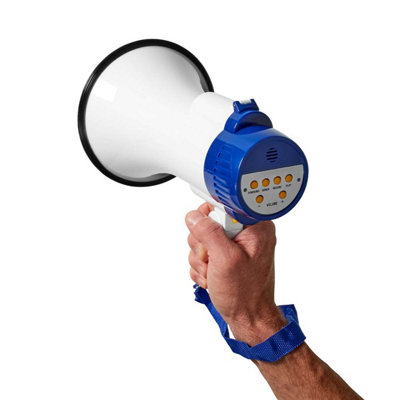 10W Megaphone with Built-in Microphone - White
