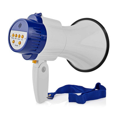 10W Megaphone with Built-in Microphone - White