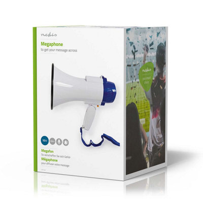 10W Megaphone with Built-in Microphone - White